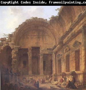 ROBERT, Hubert Interior of the Temple of Diana at Nimes (mk05)